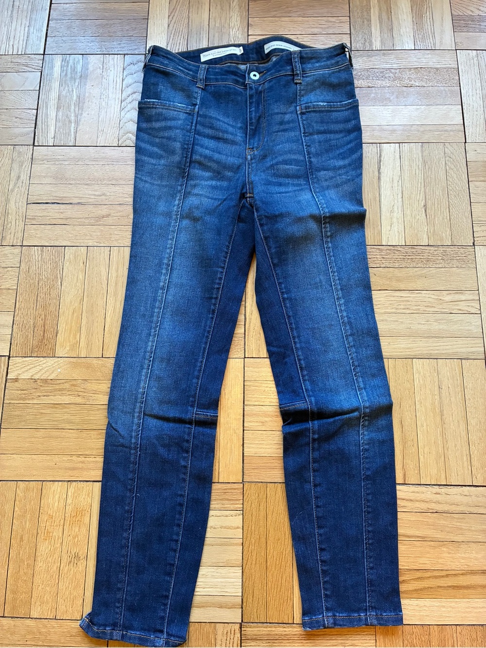 EUC Pilcro Anthropologie High-Rise Moto Denim Leggings Jeans